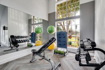 Spacious Fitness Center With Free Weights